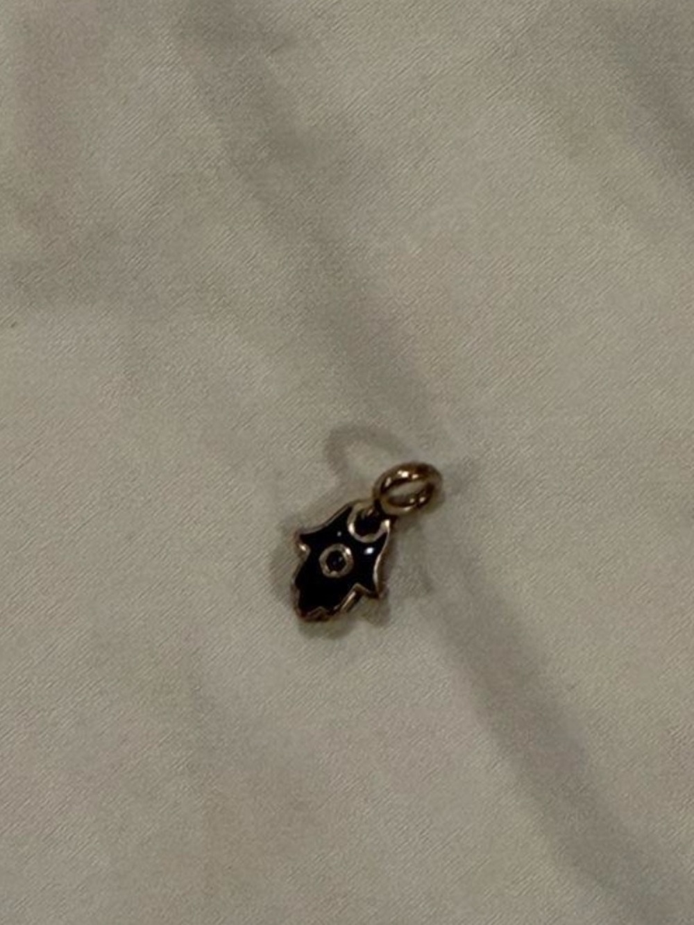 Pandora Gold Hamsa Charm with Black Enamel Accent